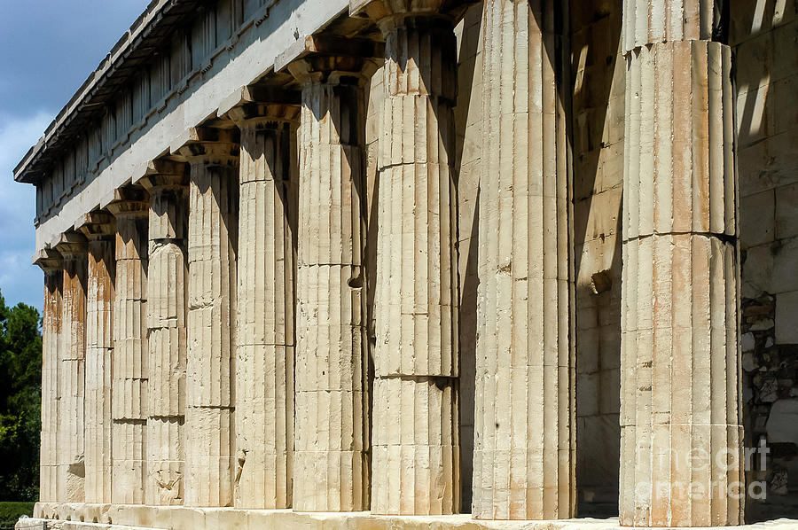 Temple of Hephaestus Doric Columns Two Photograph by Bob Phillips