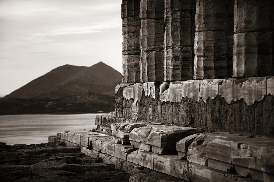 Temple of Poseidon closeup Photograph by Songquan Deng