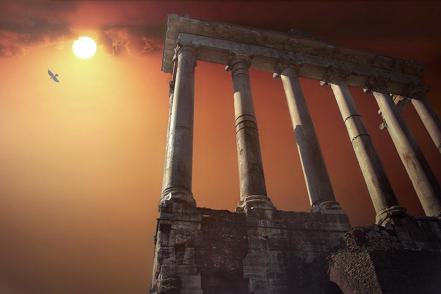 Greek Photograph - Temple of Saturn by Paschalis Bartzoudis