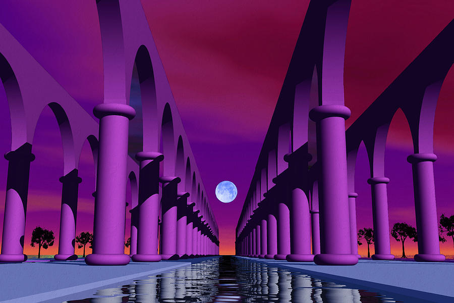 Temple Of The Moon Digital Art by Mark Blauhoefer