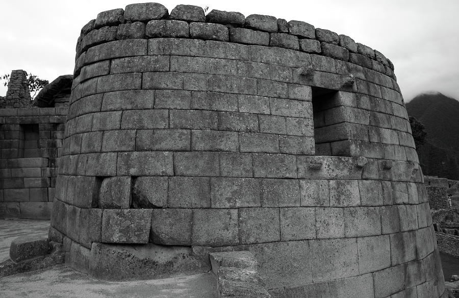 Black And White Photograph - Temple of the Sun, Machu Picchu, Peru by Aidan Moran