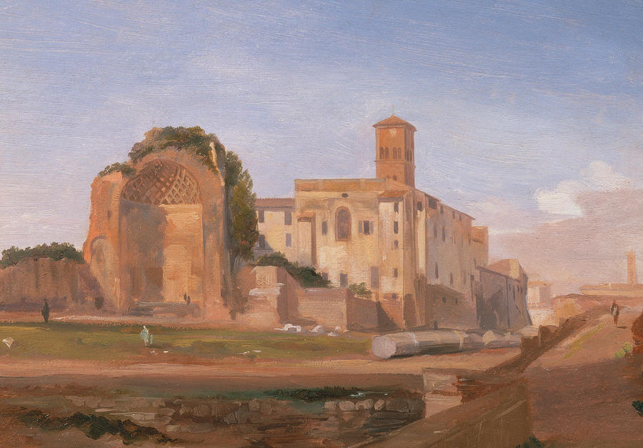 Temple of Venus and Rome, Rome Painting by Edward Lear