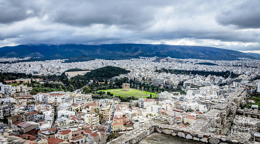 City Photograph - Temple of Zeus - View from the Acropolis by Debra Martz