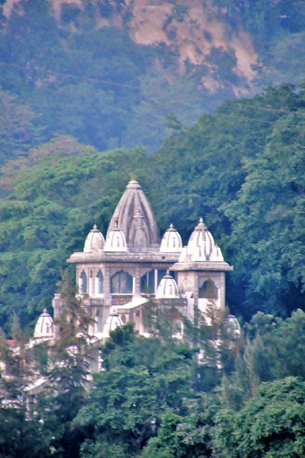 Temple in the Distance - Rishikesh India Photograph by Kim Bemis
