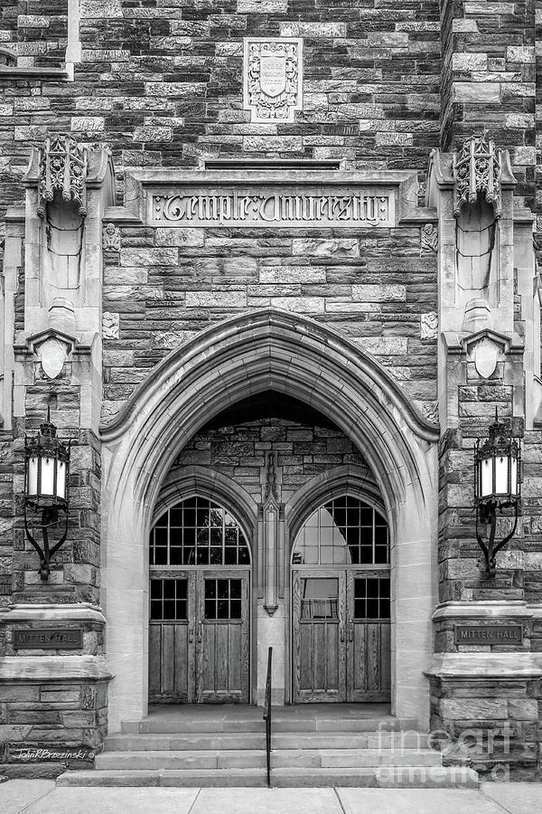 Temple University Photograph - Temple University Mitten Hall by University Icons