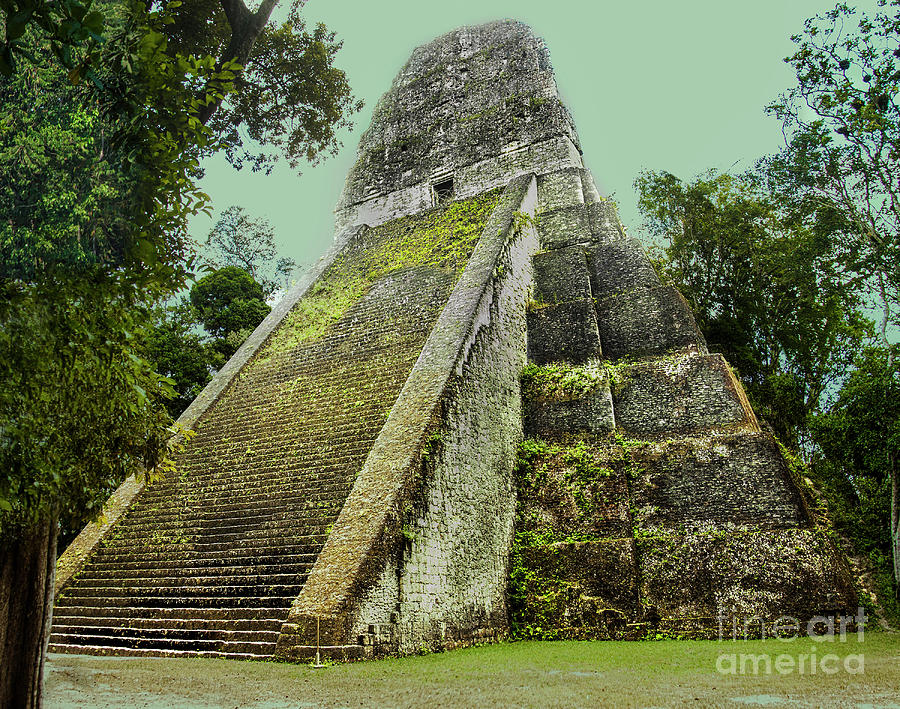 Tikal Temple V Guatemala Framed Print Canvas Poster Mexico 