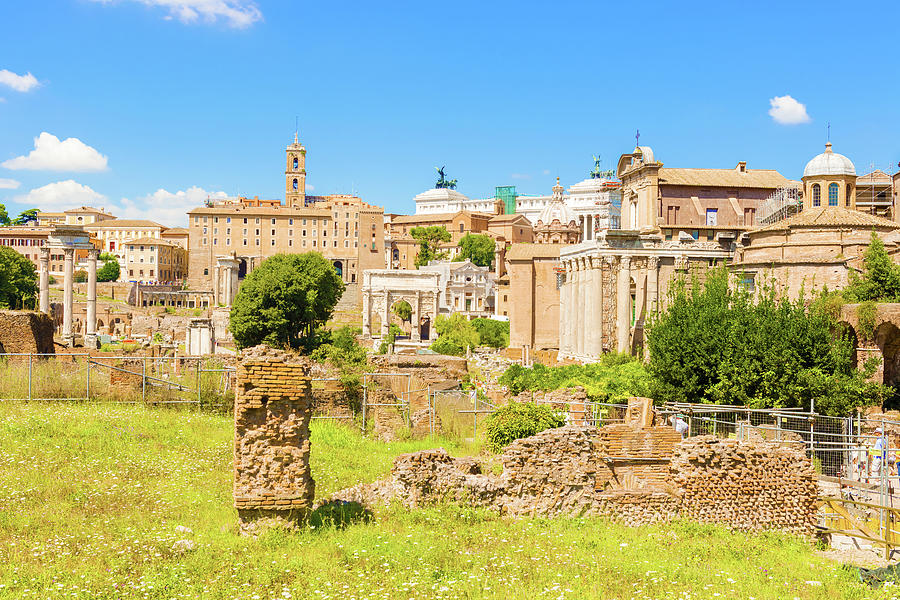 Temples at the foot of Capitoline Hill in Rome Italy Photograph by ...