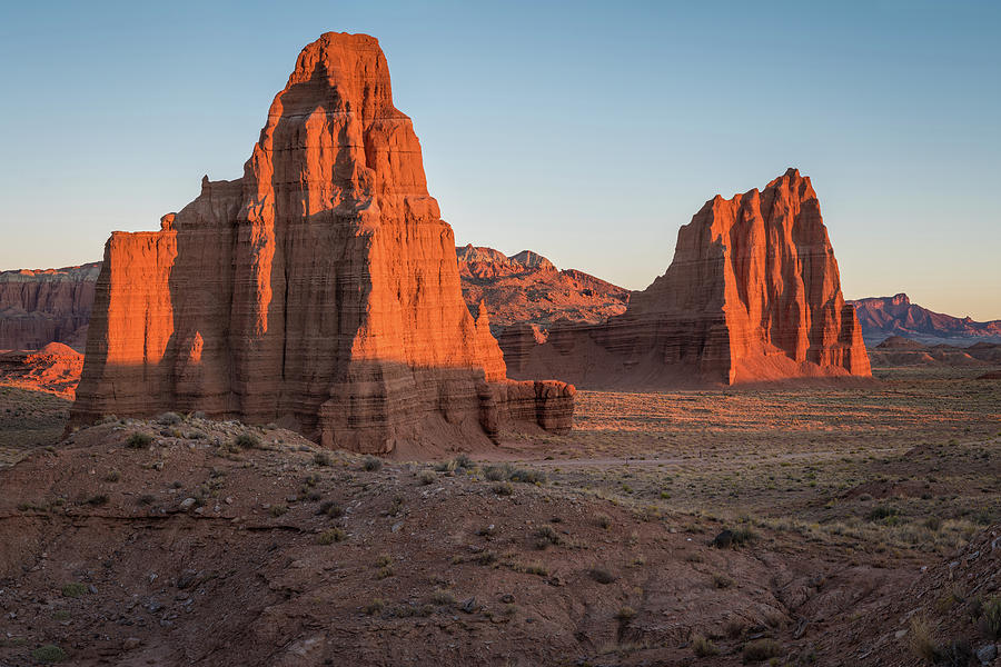 Capitol Reef National Park Photograph - Temples of the Sun and Moon by James Udall