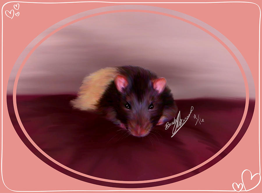Templeton the Pet Fancy Rat Painting by Becky Herrera