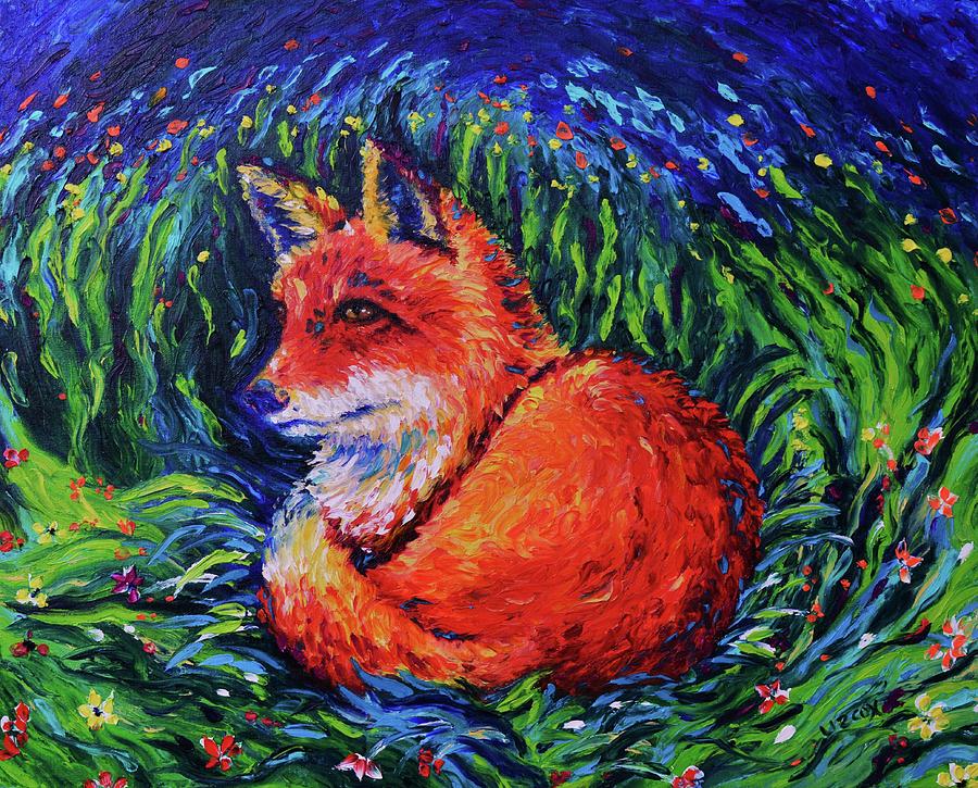 Fox Painting - Temporary Shelter by Elizabeth Cox