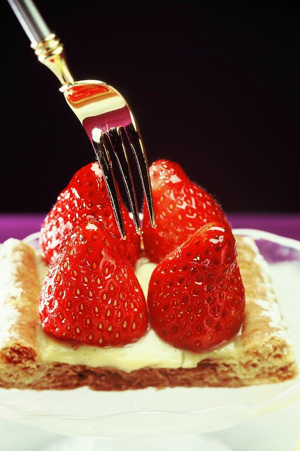 Strawberry Photograph - Temptation by David RedHawk