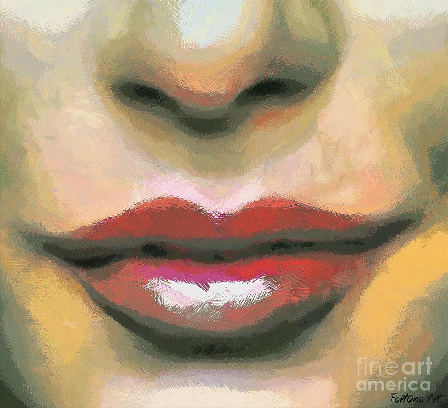 Tempting Lips Digital Art by Dragica Micki Fortuna