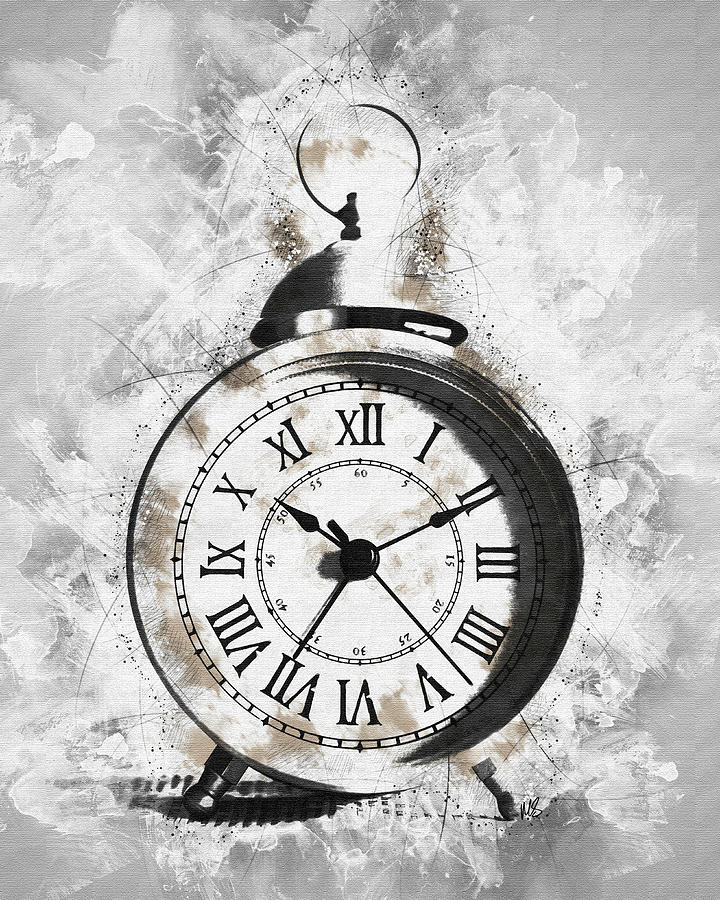 Clock Mixed Media - Ten Eleven by Melissa Smith