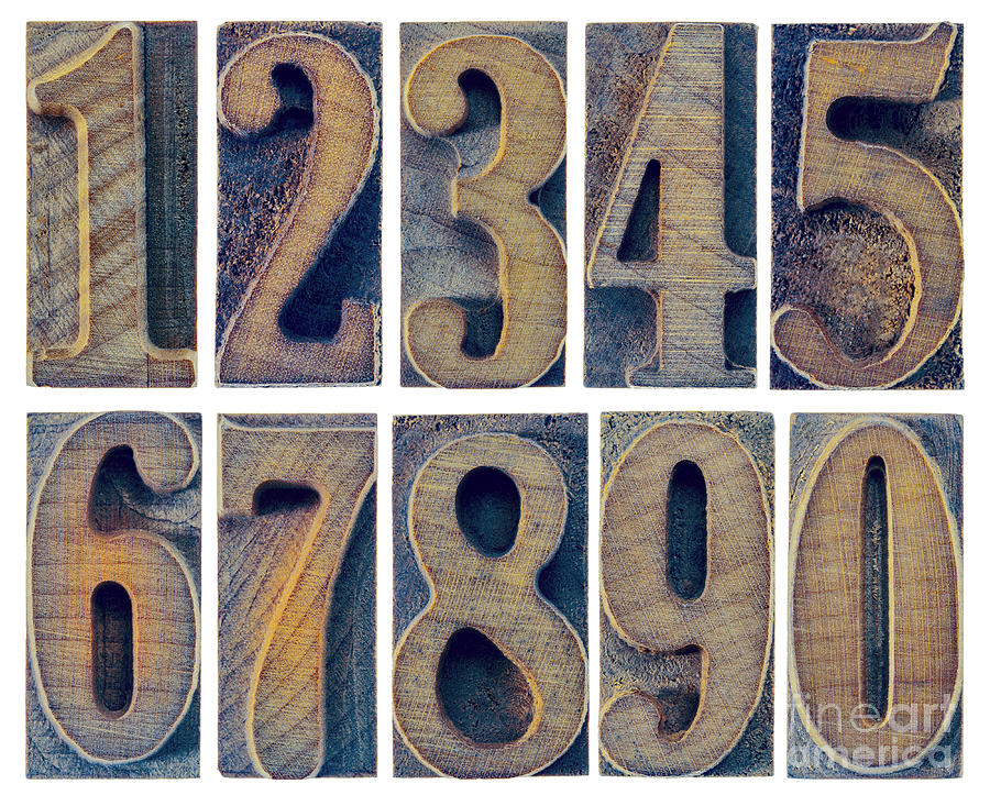 Ten Numbers In Letterpress Wood Type Photograph by Marek Uliasz