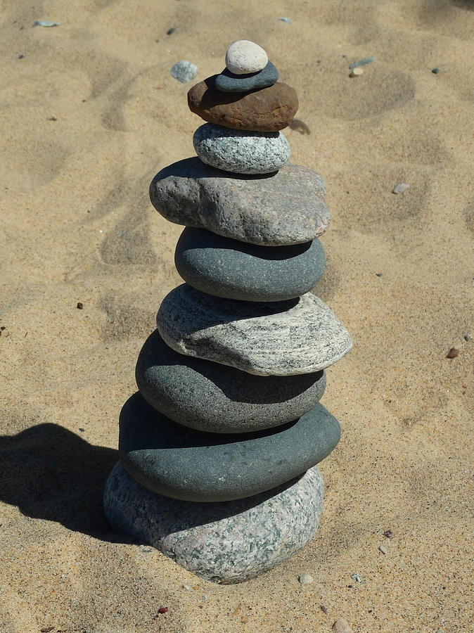 Ten Stacked Stones Photograph by David T Wilkinson