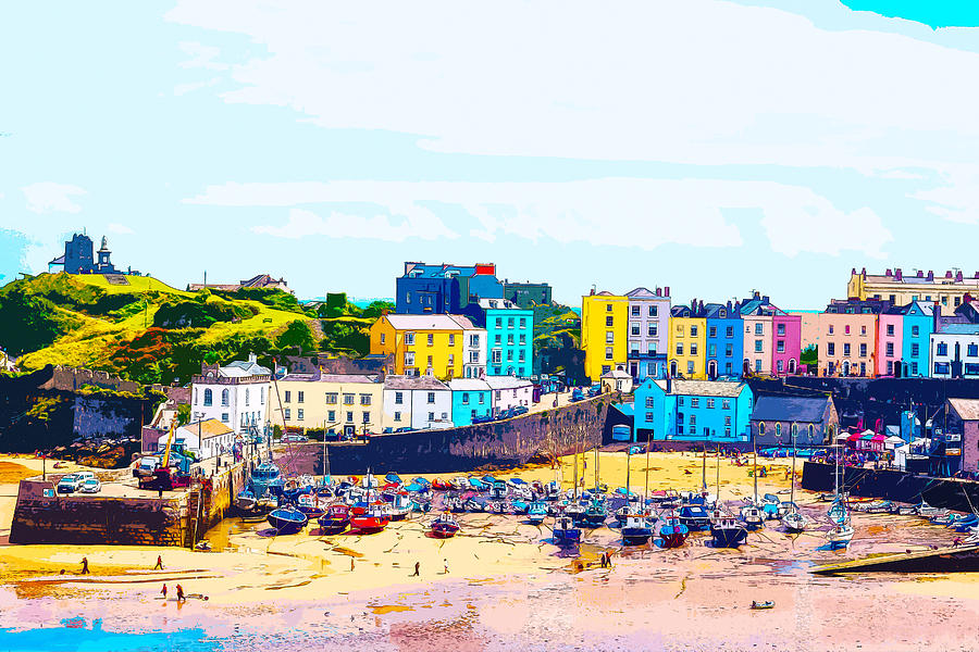 Tenby Harbour Digital Art by Anthony Murphy