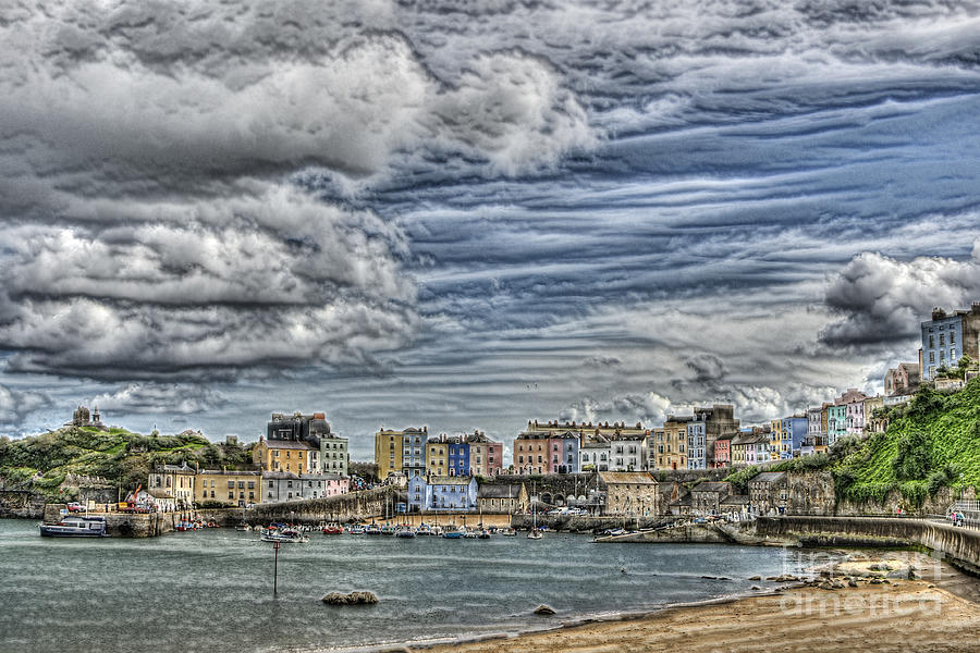 Tenby Harbour Texture Effect Photograph by Steve Purnell