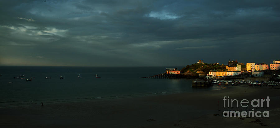 Tenby in the setting sun Photograph by Ang El