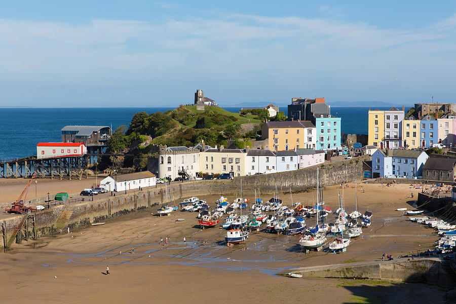 Tenby Pembrokeshire South Wales historic Welsh town on west side of ...