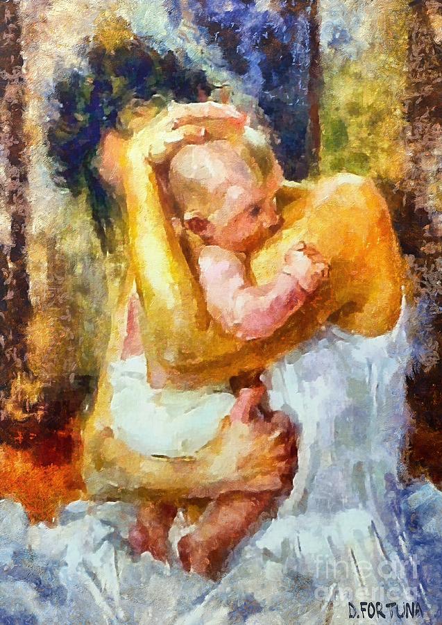Impressionism Painting - Tender moment by Dragica  Micki Fortuna