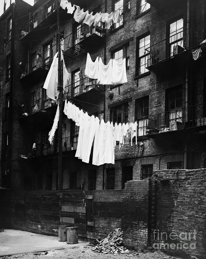 Tenement With Laundry Hanging To Dry Photograph by H. Armstrong Roberts/ClassicStock