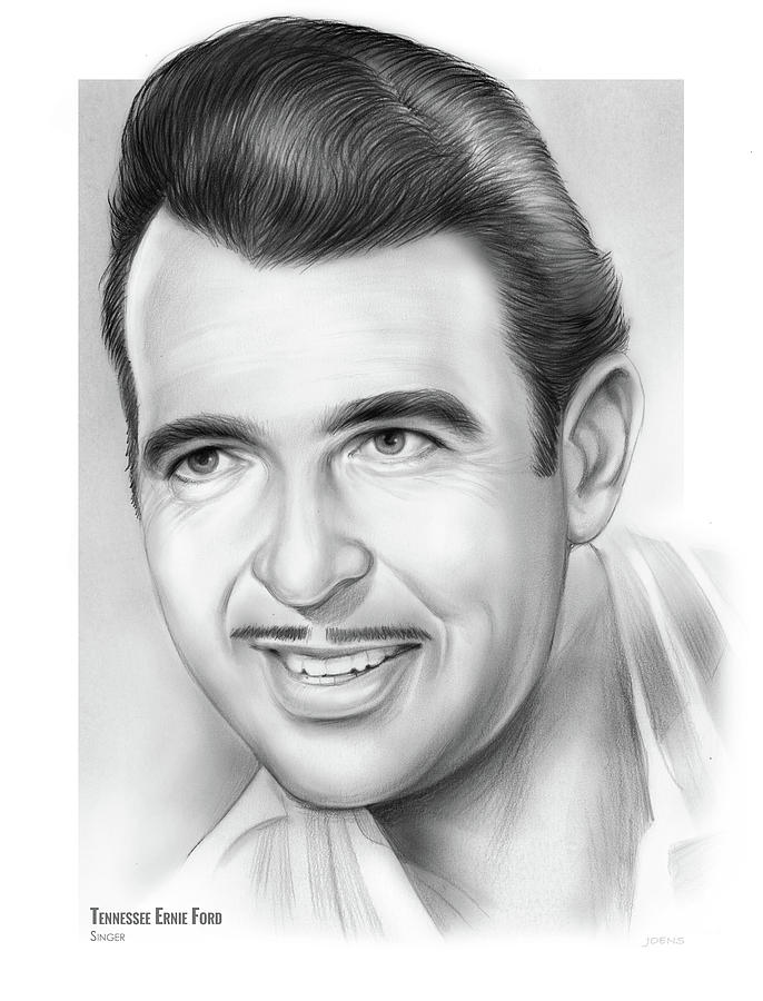 Tennessee Ernie Ford Drawing by Greg Joens