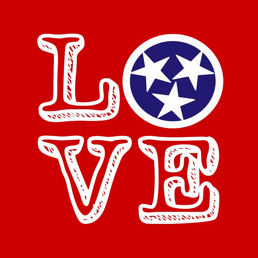 Tennessee Flag Love Digital Art by Heather Applegate