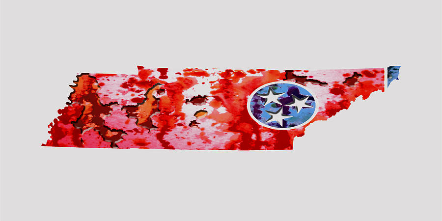 Flag Painting - Tennessee Paint Splatter by Brian Reaves