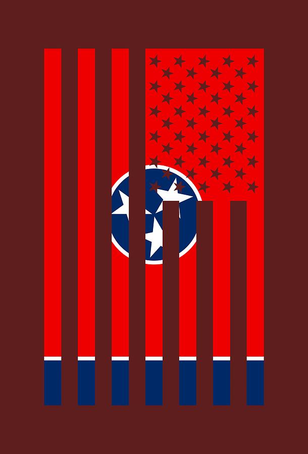 Tennessee State Flag Graphic USA Styling Digital Art by Garaga Designs