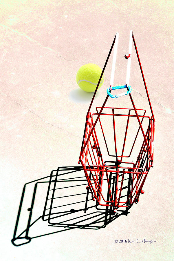 Tennis Court Basket and Ball Photograph by Kae Cheatham