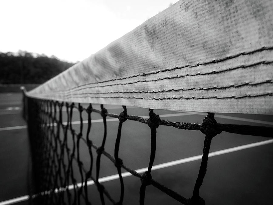 Tennis Net In Black and White Photograph by Greg and Chrystal Mimbs