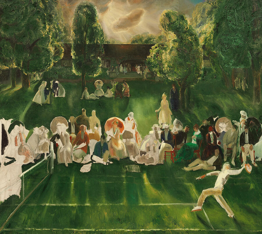 Tennis Tournament, from 1920 Painting by George Bellows