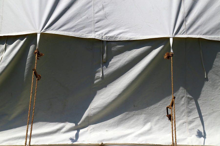 Rope Photograph - Tent and Shadows 5 by Mary Bedy