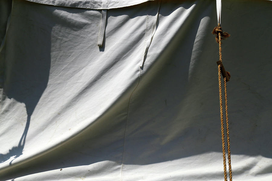 Rope Photograph - Tent and Shadows 7 by Mary Bedy