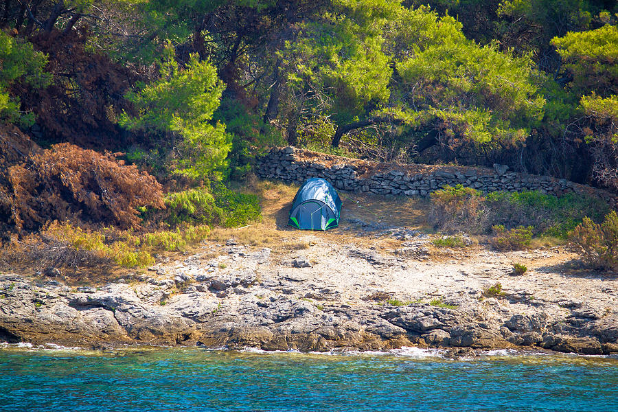 Tent in wilderness by the sea Photograph by Brch Photography