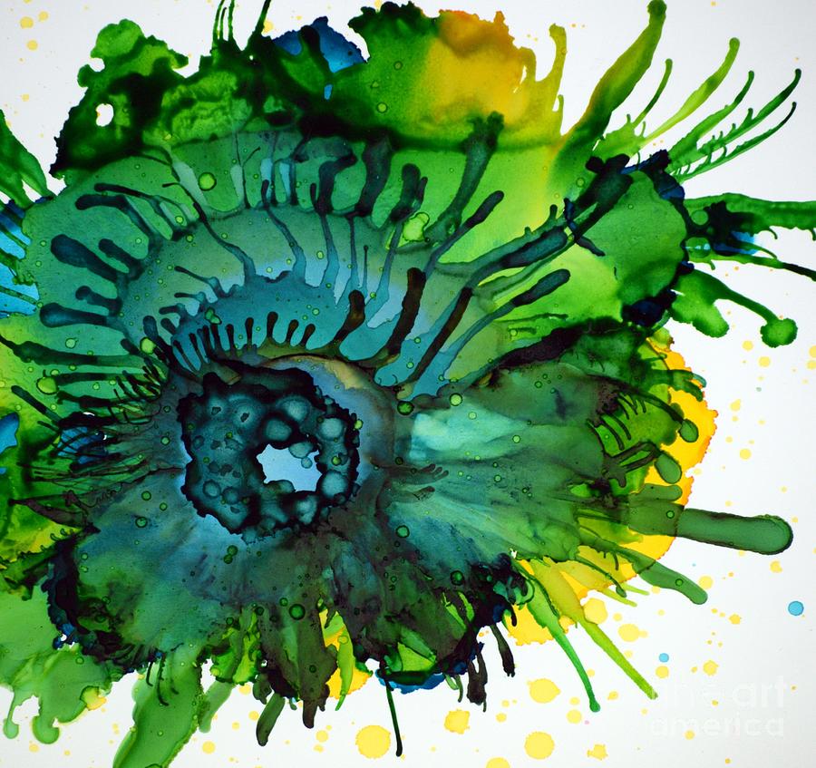 Alcohol Ink Painting - Tentacles by Beth Kluth