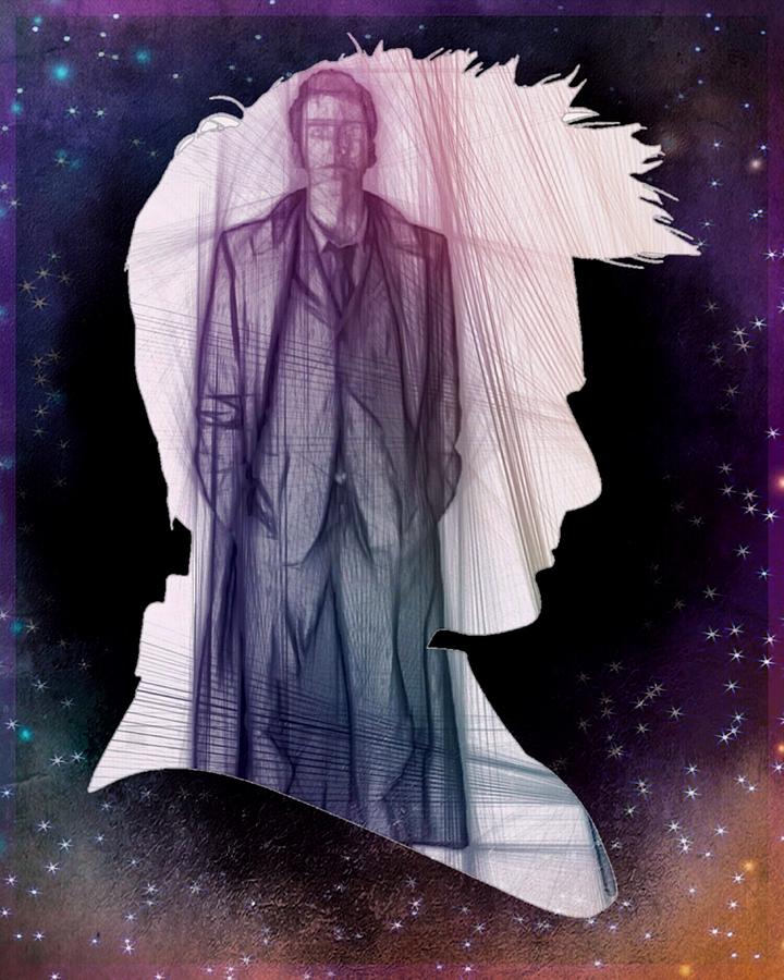 David Tennant Digital Art - Doctor Who Inspired Tenth Doctor Silhouette  by Alondra Hanley