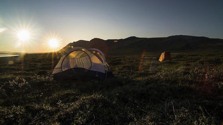 Tenting in the Midnight Sun Photograph by Ian Johnson