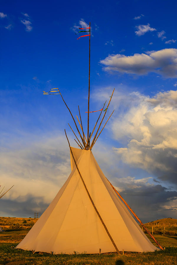 Tepee at sunset in Montana Photograph by Chris Smith