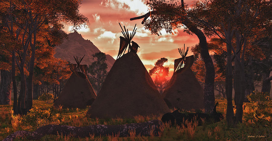 Tepee Sunset Digital Art by Walter Colvin