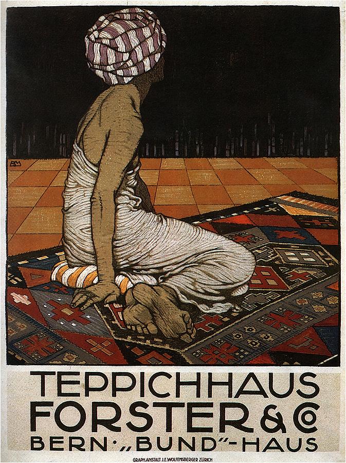 Teppichhaus Forster and Co - Rug, Carpet - Vintage Advertising Poster Mixed Media by Studio Grafiikka