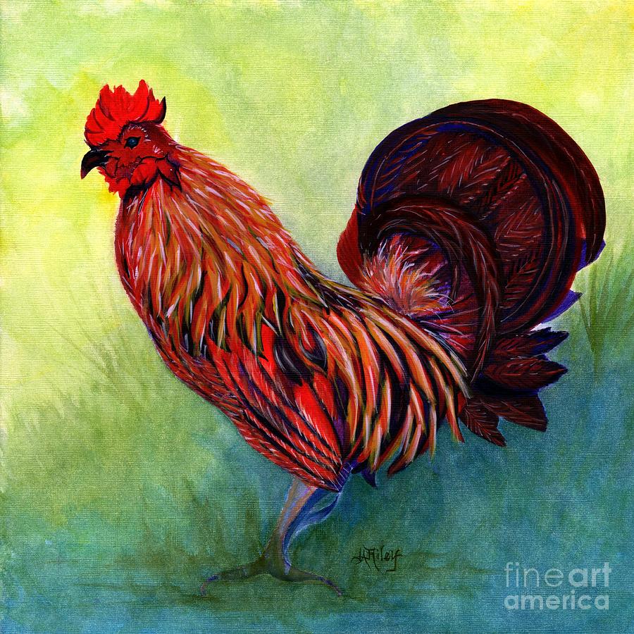 Tequila - Fancy Rooster Painting by Janine Riley
