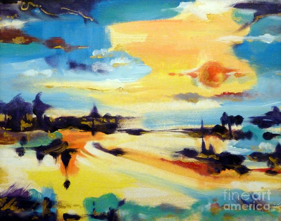 Tequila Sunrise Painting by Cheryl Emerson Adams