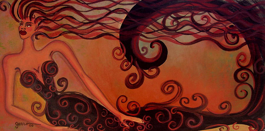Tera Cotta Mermaid Painting by Helen Gerro