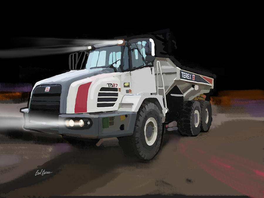 Magazine Cover Painting - Terex TA27 articulated dump truck by Brad Burns