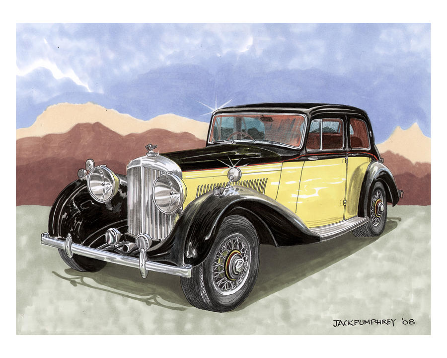 1939 Bentley Sport Sedan Painting by Jack Pumphrey