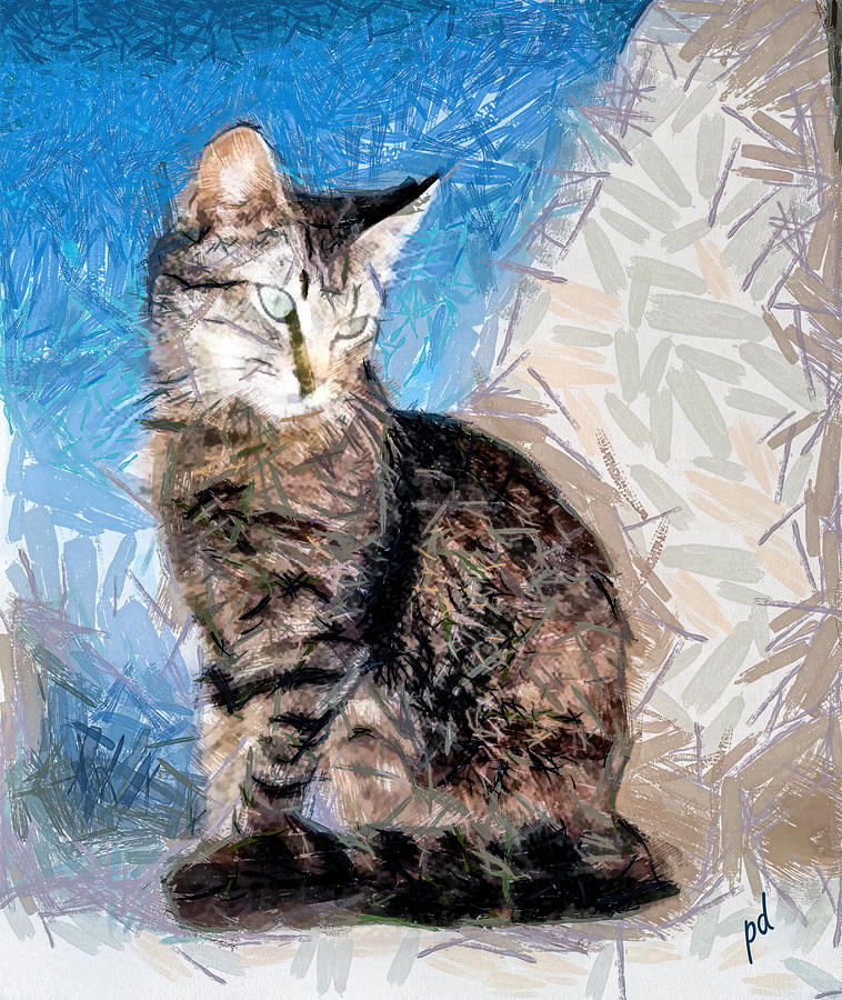Cat Painting - Teris from Tinos by Doggy Lips