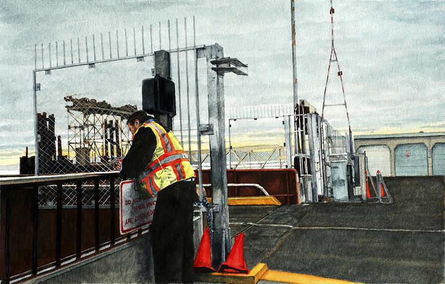 Ferry Terminal Painting - Terminal by Perry Woodfin
