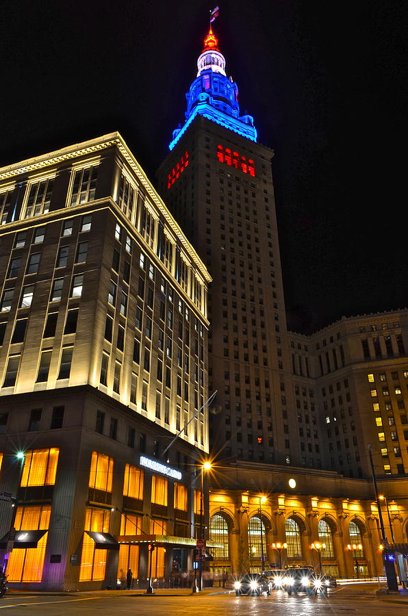 Up Movie Photograph - Terminal Tower and Casino by Frozen in Time Fine Art Photography