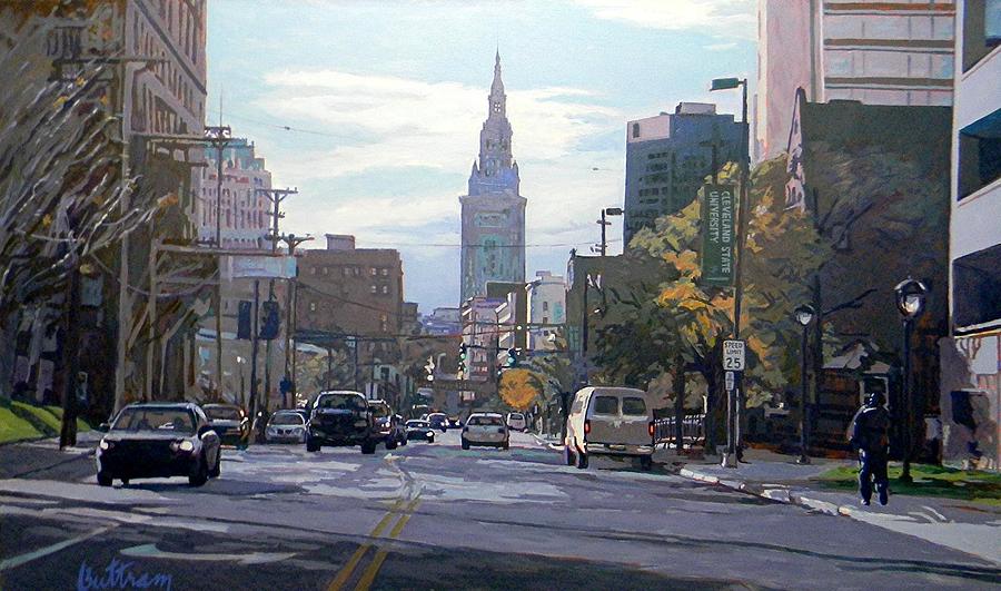 Terminal Tower Painting by David Buttram